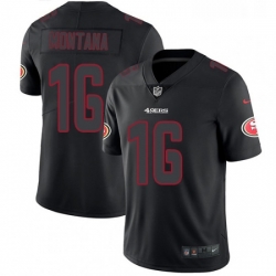 Mens Nike San Francisco 49ers 16 Joe Montana Limited Black Rush Impact NFL Jersey