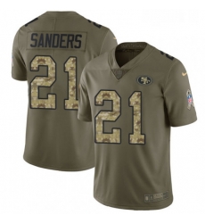 Mens Nike San Francisco 49ers 21 Deion Sanders Limited OliveCamo 2017 Salute to Service NFL Jersey