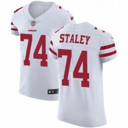 Mens Nike San Francisco 49ers 74 Joe Staley White Vapor Untouchable Elite Player NFL Jersey