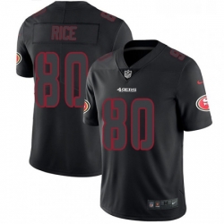 Mens Nike San Francisco 49ers 80 Jerry Rice Limited Black Rush Impact NFL Jersey