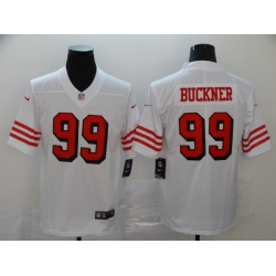 Men's San Francisco 49ers DeForest Buckner 99 White Nike Scarlet Player Limited Jersey