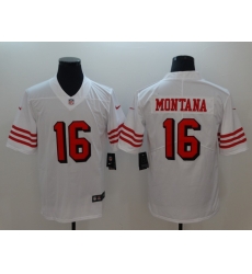 Men's San Francisco 49ers Joe Montana 16 White Nike Scarlet Player Limited Jersey