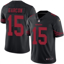 Nike 49ers #15 Pierre Garcon Black Mens Stitched NFL Limited Rush Jersey