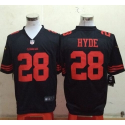 Nike 49ers #28 Carlos Hyde Black Alternate Mens Stitched NFL Game Jersey