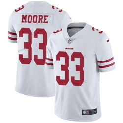 Nike 49ers #33 Tarvarius Moore White Mens Stitched NFL Vapor Untouchable Limited Jersey