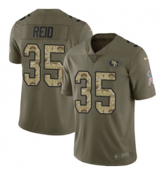 Nike 49ers #35 Eric Reid Olive Camo Mens Stitched NFL Limited 2017 Salute To Service Jersey