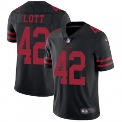 Nike 49ers #42 Ronnie Lott Black Alternate Mens Stitched NFL Vapor Untouchable Limited Jersey