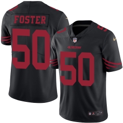 Nike 49ers #50 Reuben Foster Black Mens Stitched NFL Limited Rush Jersey