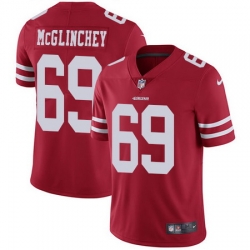 Nike 49ers #69 Mike McGlinchey Red Team Color Mens Stitched NFL Vapor Untouchable Limited Jersey