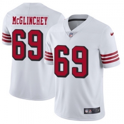 Nike 49ers #69 Mike McGlinchey White Rush Mens Stitched NFL Vapor Untouchable Limited Jersey