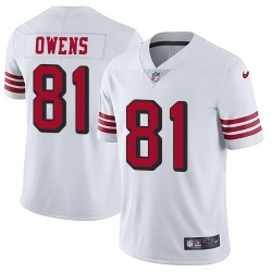 Nike 49ers 81 Terrell Owens White Color Rush Vapor Untouchable Limited Jersey