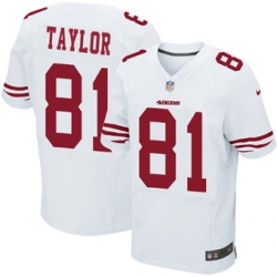 Nike 49ers #81 Trent Taylor White Mens Stitched NFL Elite Jersey