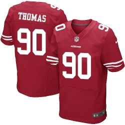 Nike 49ers #90 Solomon Thomas Red Team Color Mens Stitched NFL Elite Jersey