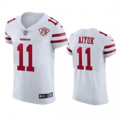 Nike San Francisco 49ers 11 Brandon Aiyuk White Men 75th Anniversary Stitched NFL Vapor Untouchable Elite Jersey