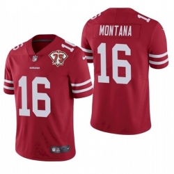 Nike San Francisco 49ers 16 Joe Montana Red 75th Anniversary Vapor Untouchable Limited Jersey