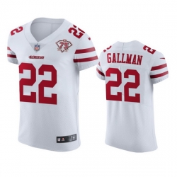 Nike San Francisco 49ers 22 Wayne Gallman White Men 75th Anniversary Stitched NFL Vapor Untouchable Elite Jersey