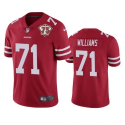 Nike San Francisco 49ers 71 Trent Williams Red Men 75th Anniversary Stitched NFL Vapor Untouchable Limited Jersey