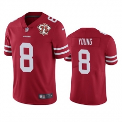 Nike San Francisco 49ers 8 Steve Young Red Men 75th Anniversary Stitched NFL Vapor Untouchable Limited Jersey