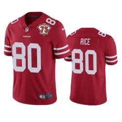 Nike San Francisco 49ers 80 Jerry Rice Red Men 75th Anniversary Stitched NFL Vapor Untouchable Limited Jersey