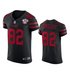Nike San Francisco 49ers 82 Ross Dwelley Black Alternate Men 75th Anniversary Stitched NFL Vapor Untouchable Elite Jersey