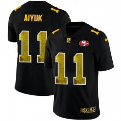 San Francisco 49ers 11 Brandon Aiyuk Men Black Nike Golden Sequin Vapor Limited NFL Jersey