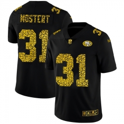 San Francisco 49ers 31 Raheem Mostert Men Nike Leopard Print Fashion Vapor Limited NFL Jersey Black