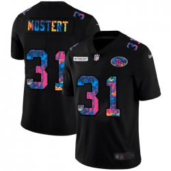 San Francisco 49ers 31 Raheem Mostert Men Nike Multi Color Black 2020 NFL Crucial Catch Vapor Untouchable Limited Jersey