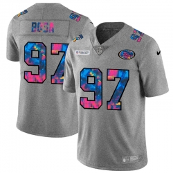 San Francisco 49ers 97 Nick Bosa Men Nike Multi Color 2020 NFL Crucial Catch NFL Jersey Greyheather