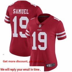 49ers 19 Deebo Samuel Red Team Color Women Stitched Football Vapor Untouchable Limited Jersey