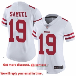 49ers 19 Deebo Samuel White Women Stitched Football Vapor Untouchable Limited Jersey