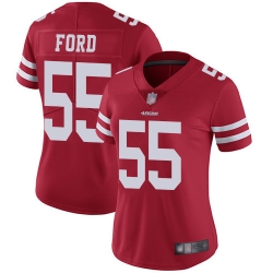 49ers 55 Dee Ford Red Team Color Womens Stitched Football Vapor Untouchable Limited Jersey