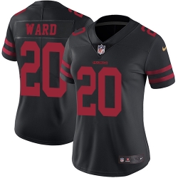 Nike 49ers #20 Jimmie Ward Black Alternate Womens Stitched NFL Vapor Untouchable Limited Jersey