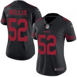 Nike 49ers #52 Patrick Willis Black Womens Stitched NFL Limited Rush Jersey