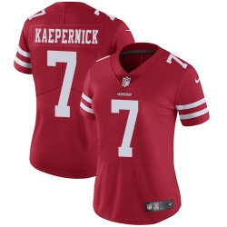 Nike 49ers #7 Colin Kaepernick Red Team Color Womens Stitched NFL Vapor Untouchable Limited Jersey