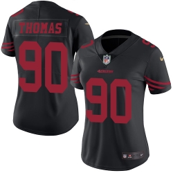 Nike 49ers #90 Solomon Thomas Black Womens Stitched NFL Limited Rush Jersey