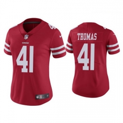 Women San Francisco 49ers 41 Ambry Thomas Red  Jersey