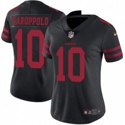 Womens Nike San Francisco 49ers 10 Jimmy Garoppolo Black Vapor Untouchable Elite Player NFL Jersey