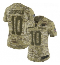 Womens Nike San Francisco 49ers 10 Jimmy Garoppolo Limited Camo 2018 Salute to Service NFL Jersey