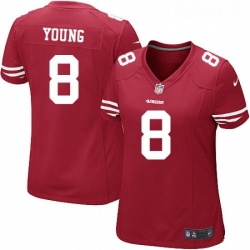 Womens Nike San Francisco 49ers 8 Steve Young Game Red Team Color NFL Jersey