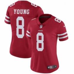 Womens Nike San Francisco 49ers 8 Steve Young Red Team Color Vapor Untouchable Limited Player NFL Jersey