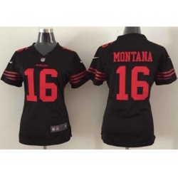 nike women nfl jerseys san francisco 49ers 16 montana black[nike]