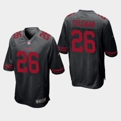 Youth Nike 49ers #26 Tevin Coleman Black Game Jersey