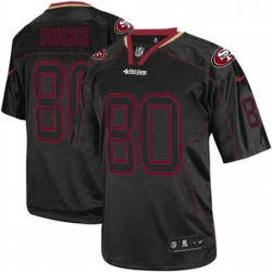 Youth Nike San Francisco 49ers 80 Jerry Rice Lights Out Black Elite NFL Jersey