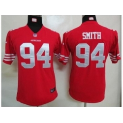 Youth Nike youth nfl san francisco 49ers #94 smith red jersey