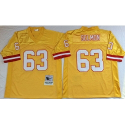 Buccaneers 63 Roy Selmon Yellow Throwback Jersey