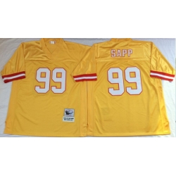 Buccaneers 99 Warren Sapp Yellow Throwback Jersey