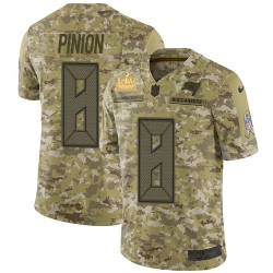 Men Nike Tampa Bay Buccaneers 8 Bradley Pinion Camo Men Super Bowl LV Champions Patch Stitched NFL Limited 2018 Salute To Service Jersey