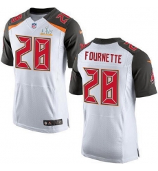 Men Tampa Bay Buccaneers 28 Leonard Fournette White Men Super Bowl LV Bound Stitched NFL New Elite Jersey