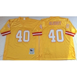 Men Tampa Bay Buccaneers 40 Mike Alstott Yellow M&N Throwback Jersey