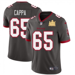 Men Tampa Bay Buccaneers 65 Alex Cappa Men Super Bowl LV Champions Patch Nike Pewter Alternate Vapor Limited Jersey